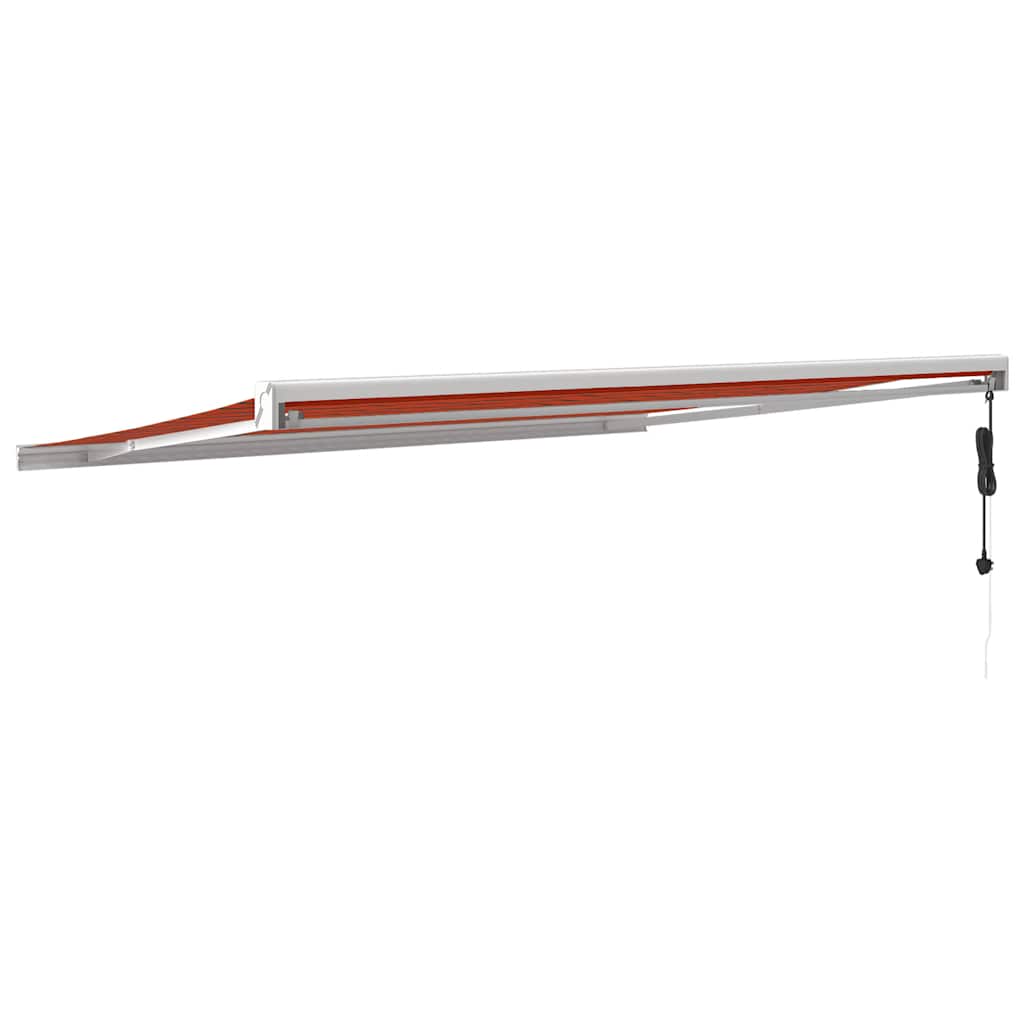 Toldo retrátil 4x3 m tecido e alumínio laranja e castanho - Image 4