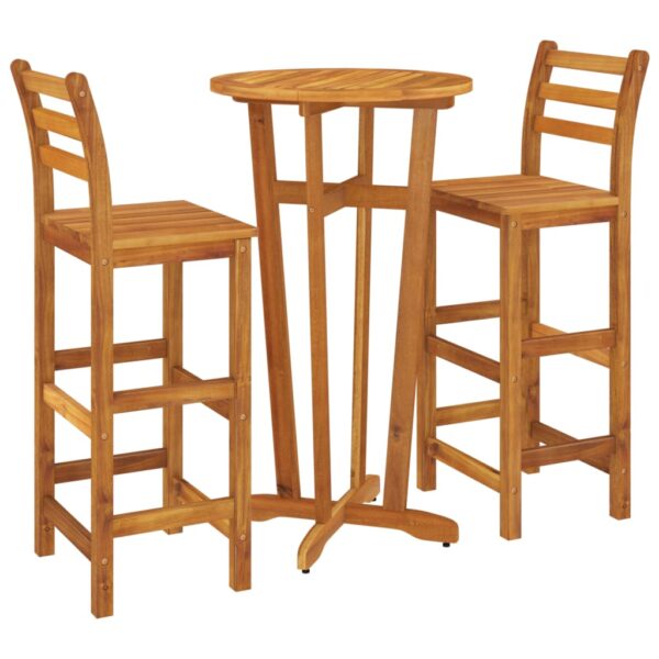 Conjunto de bar para jardim 3 pcs madeira de acácia maciça - Image 2
