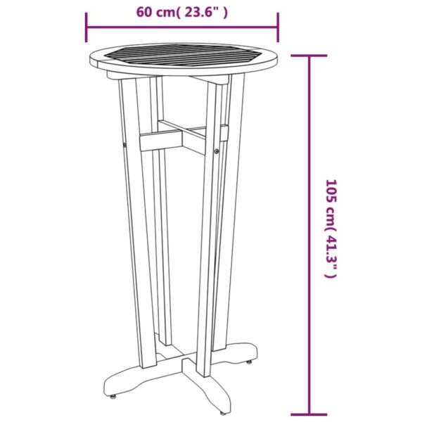 Conjunto de bar para jardim 3 pcs madeira de acácia maciça - Image 9