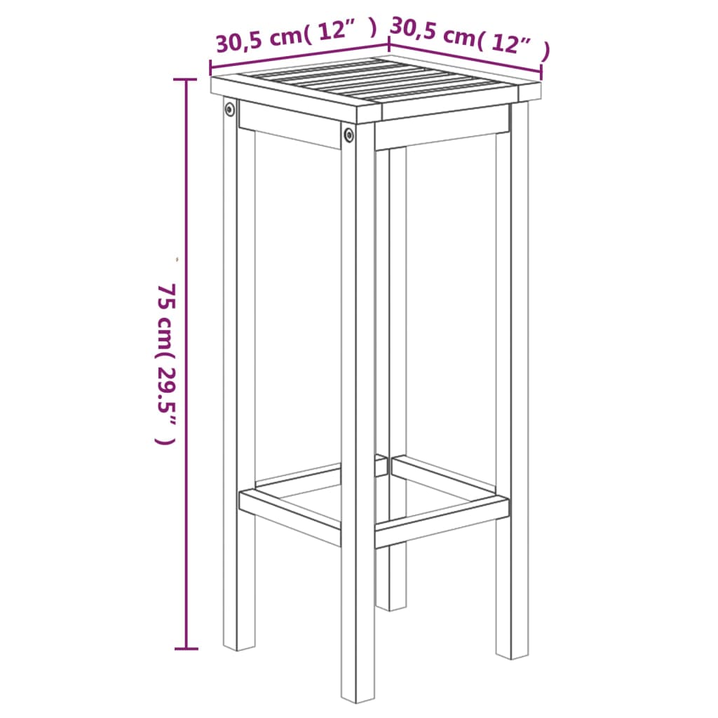 7 pcs Conjunto de bar para jardim madeira de acácia maciça - Image 9