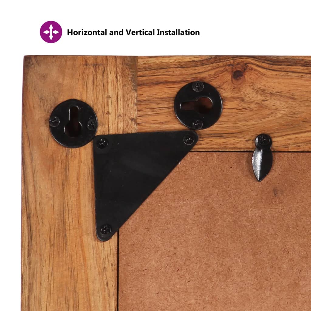 Espelho 70x50 cm madeira recuperada maciça e vidro - Image 7