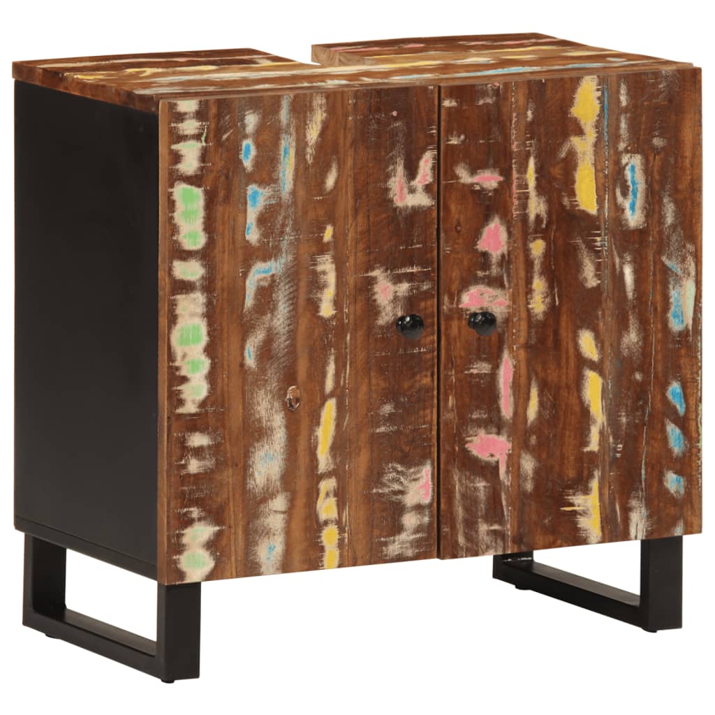 Móvel de lavatório 62x33x58 cm madeira recuperada e derivados