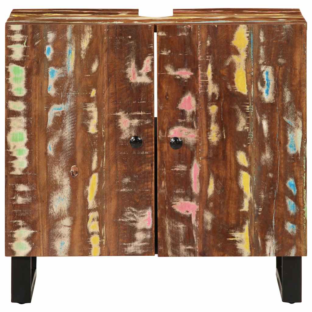 Móvel de lavatório 62x33x58 cm madeira recuperada e derivados - Image 2