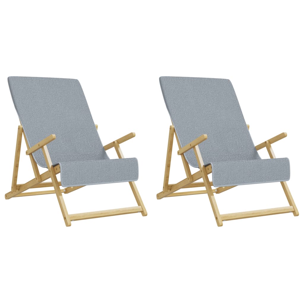 Toalhas de praia 2 pcs 60x135 cm tecido 400 GSM cinzento - Image 3