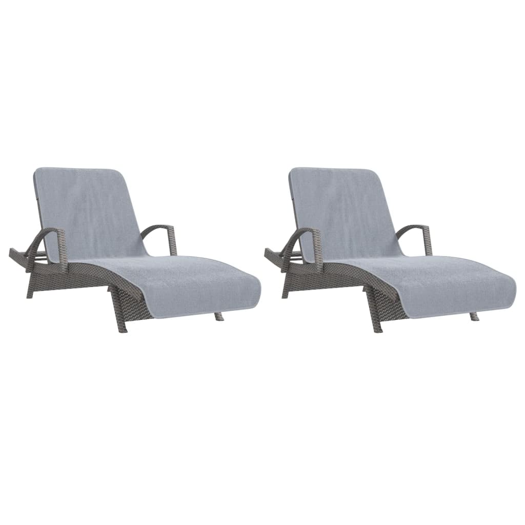 Toalhas de praia 2 pcs 75x200 cm tecido 400 GSM cinzento - Image 3