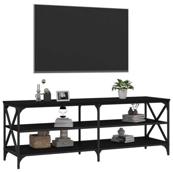 Móvel de TV 140x40x50 cm derivados de madeira preto - Image 3