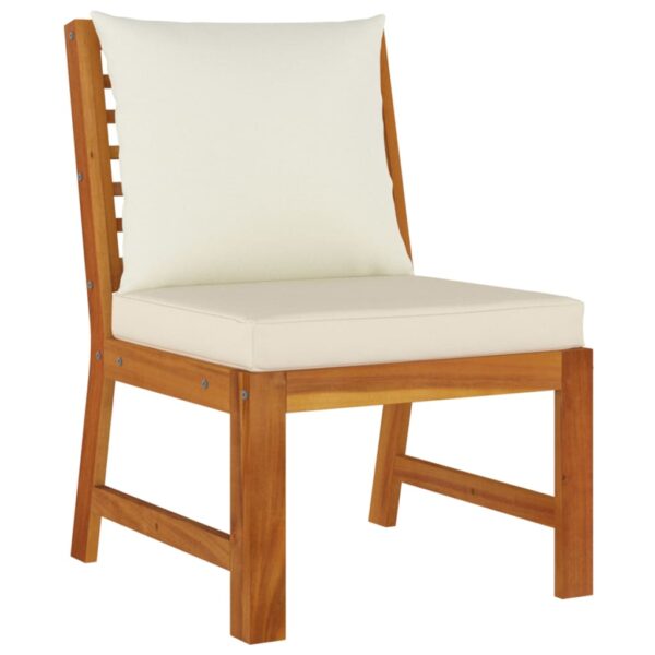 7 pcs conjunto de jantar p/ jardim c/ almofadões acácia maciça - Image 6