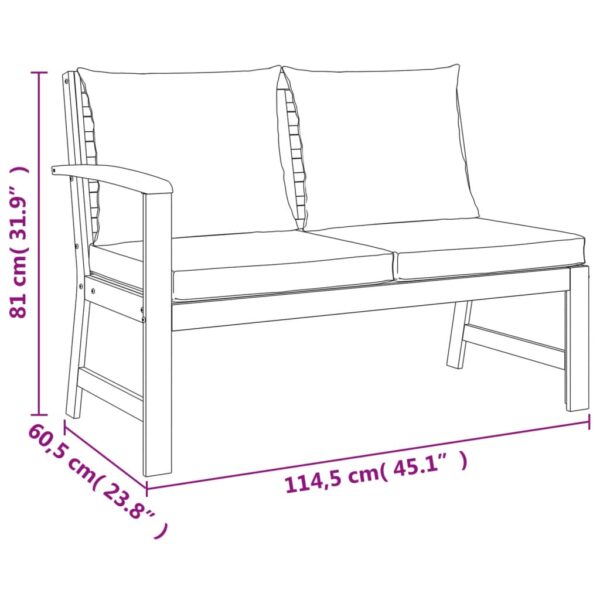 9 pcs conjunto de jantar p/ jardim c/ almofadões acácia maciça - Image 9