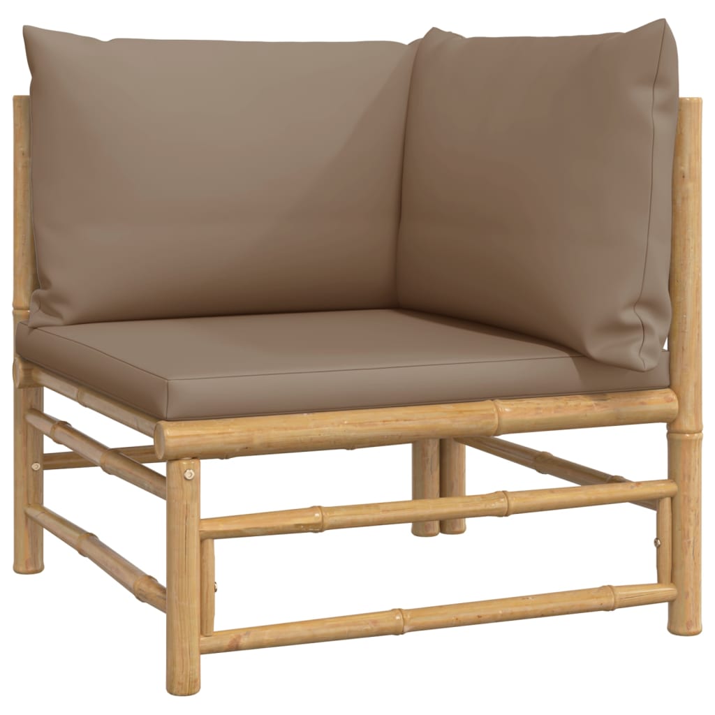 11pcs conj. lounge jardim bambu almofadões cinzento-acastanhado - Image 3