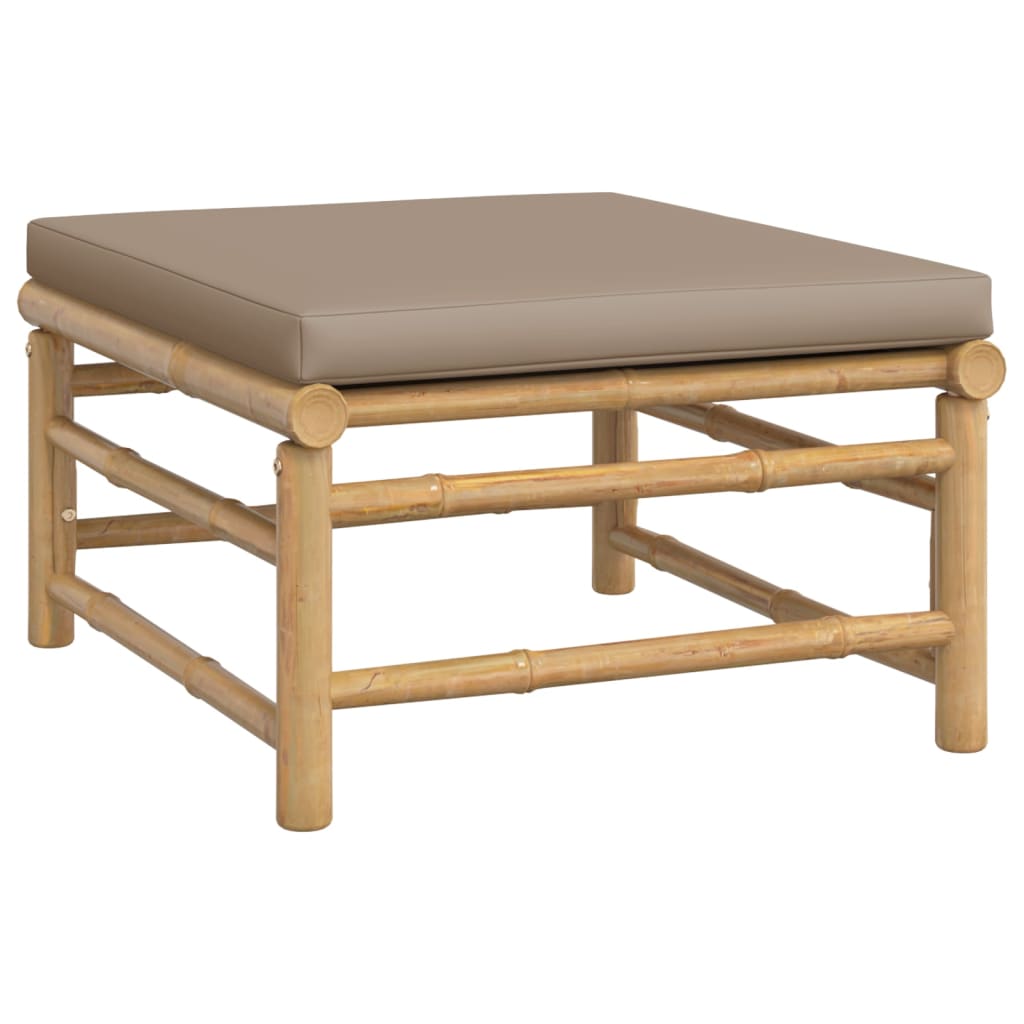 11pcs conj. lounge jardim bambu almofadões cinzento-acastanhado - Image 5