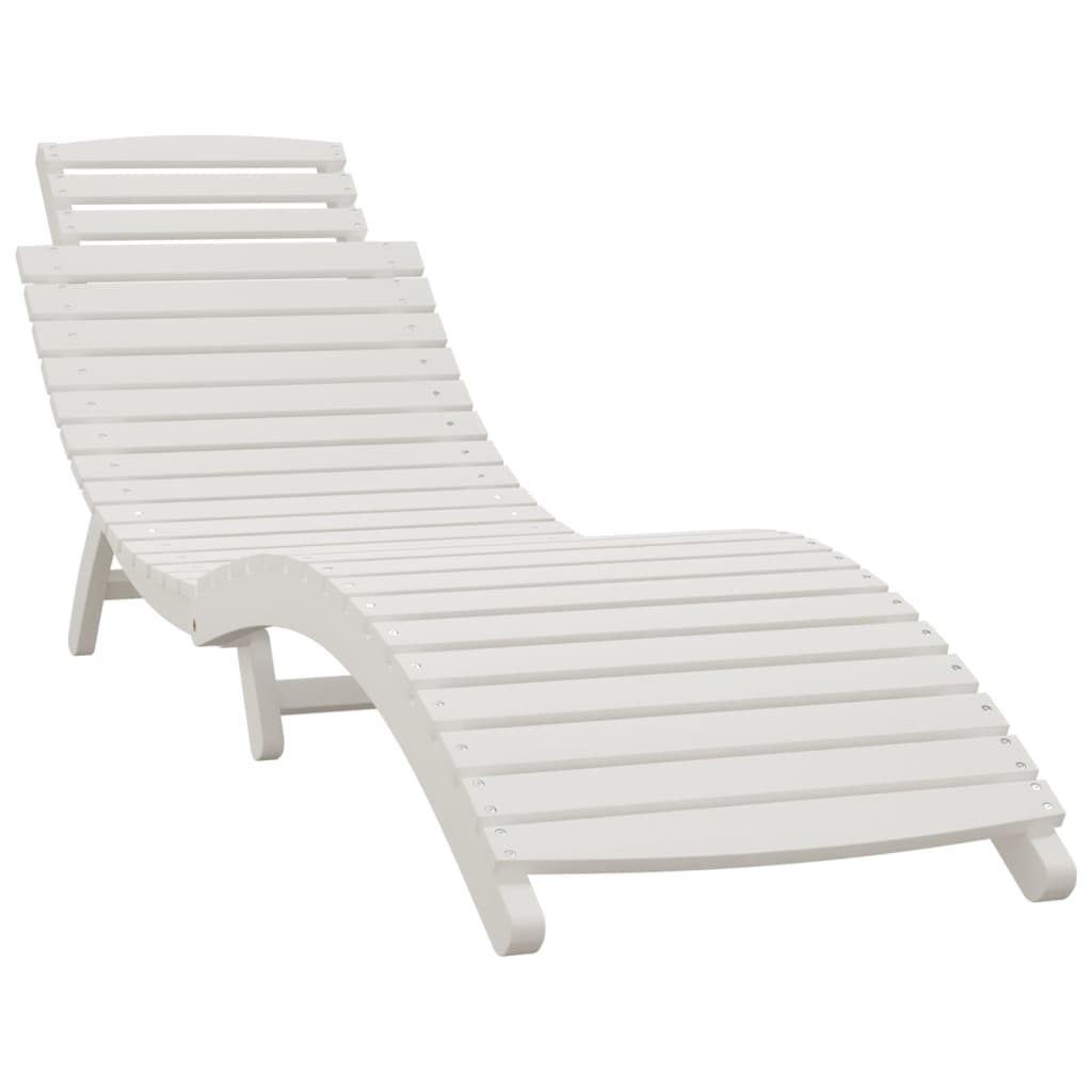 Espreguiçadeiras 2 pcs 184x55x64 cm acácia maciça branco - Image 3