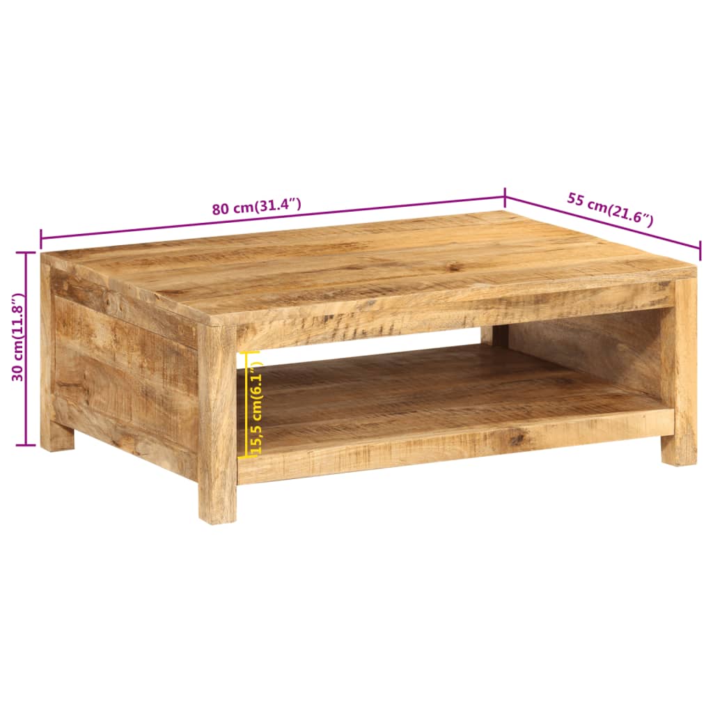 Mesa de centro 80x55x30 cm madeira de mangueira maciça - Image 8