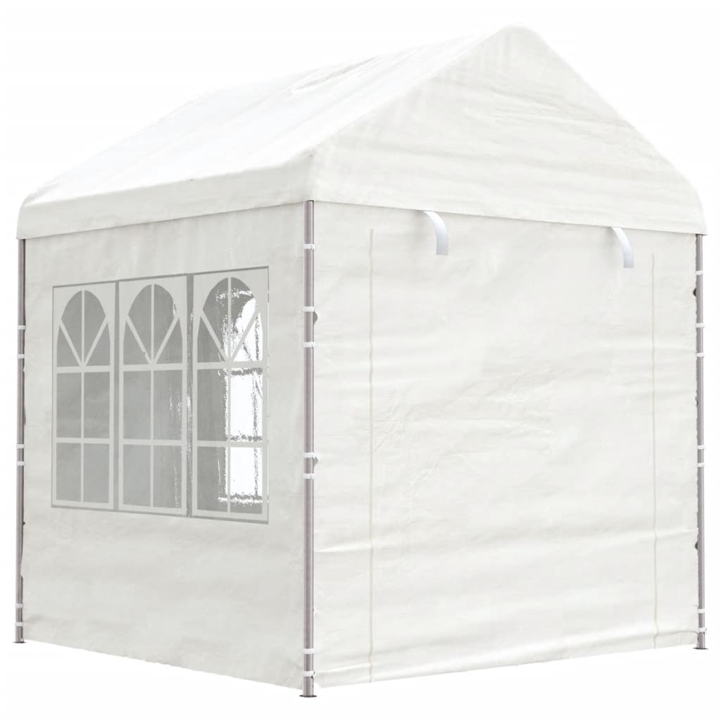 Gazebo com telhado 6,69x2,28x2,69 m polietileno branco - Image 3