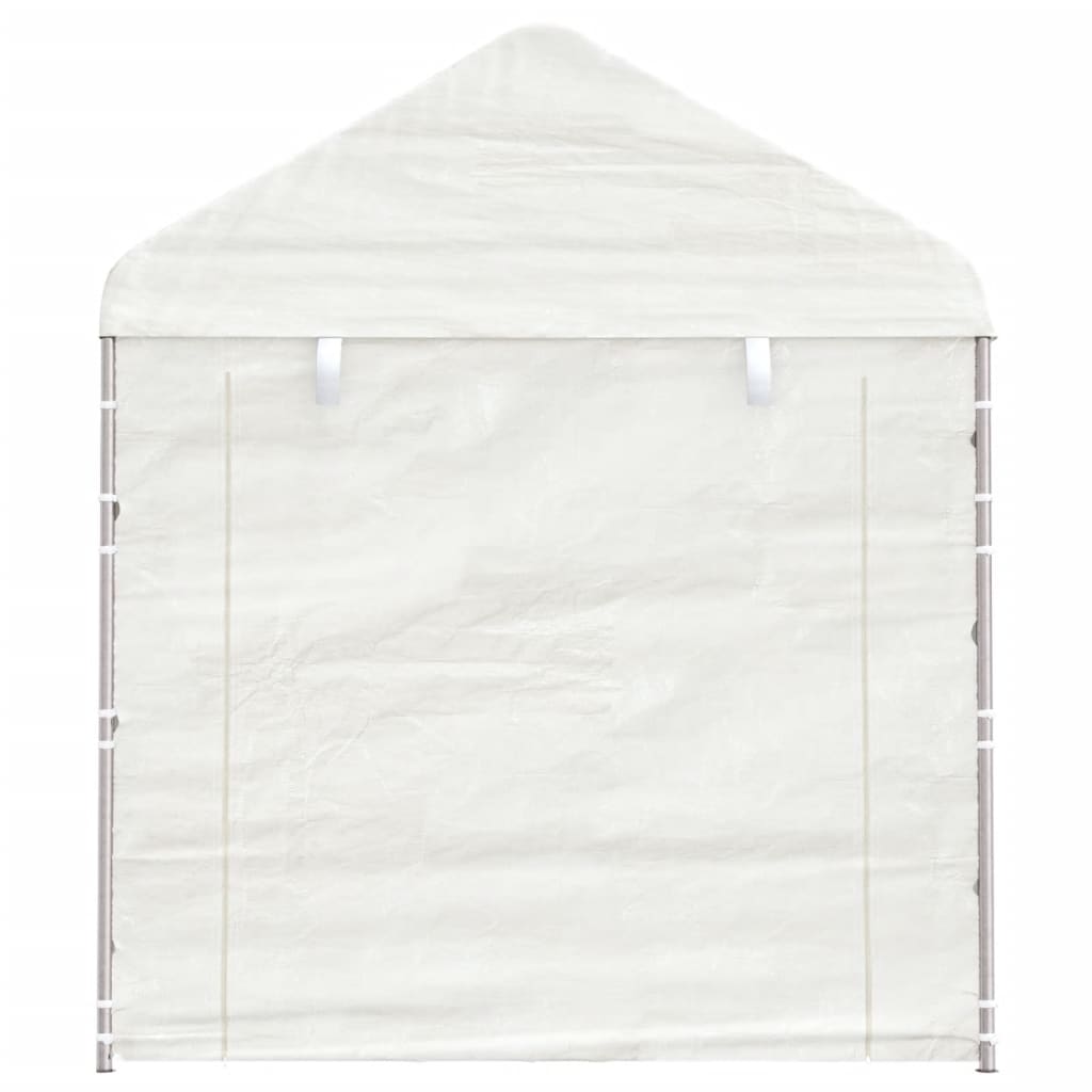 Gazebo com telhado 6,69x2,28x2,69 m polietileno branco - Image 4