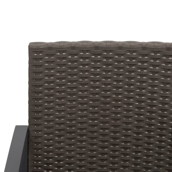 Cadeiras de jantar para jardim 2 pcs vime PP castanho - Image 5