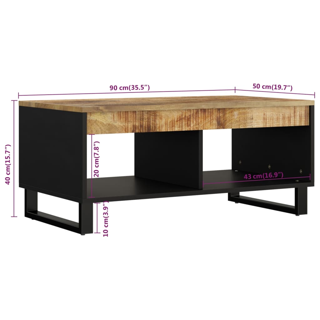 Mesa de centro 90x50x40 cm madeira de mangueira maciça - Image 6