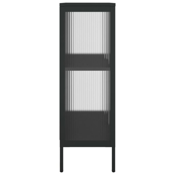 Aparador 75x35x105 cm vidro e aço preto - Image 6