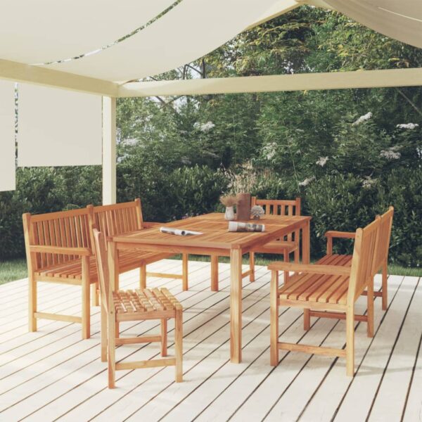 5 pcs conjunto de jantar p/ jardim madeira de teca maciça