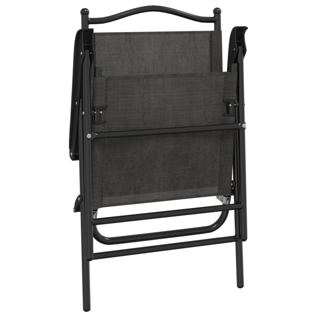 Cadeiras de jardim dobráveis 4 pcs aço/textilene cinza mesclado - Image 7