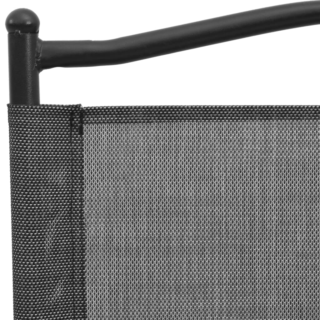 Cadeiras de jardim dobráveis 4 pcs aço/textilene cinza mesclado - Image 9