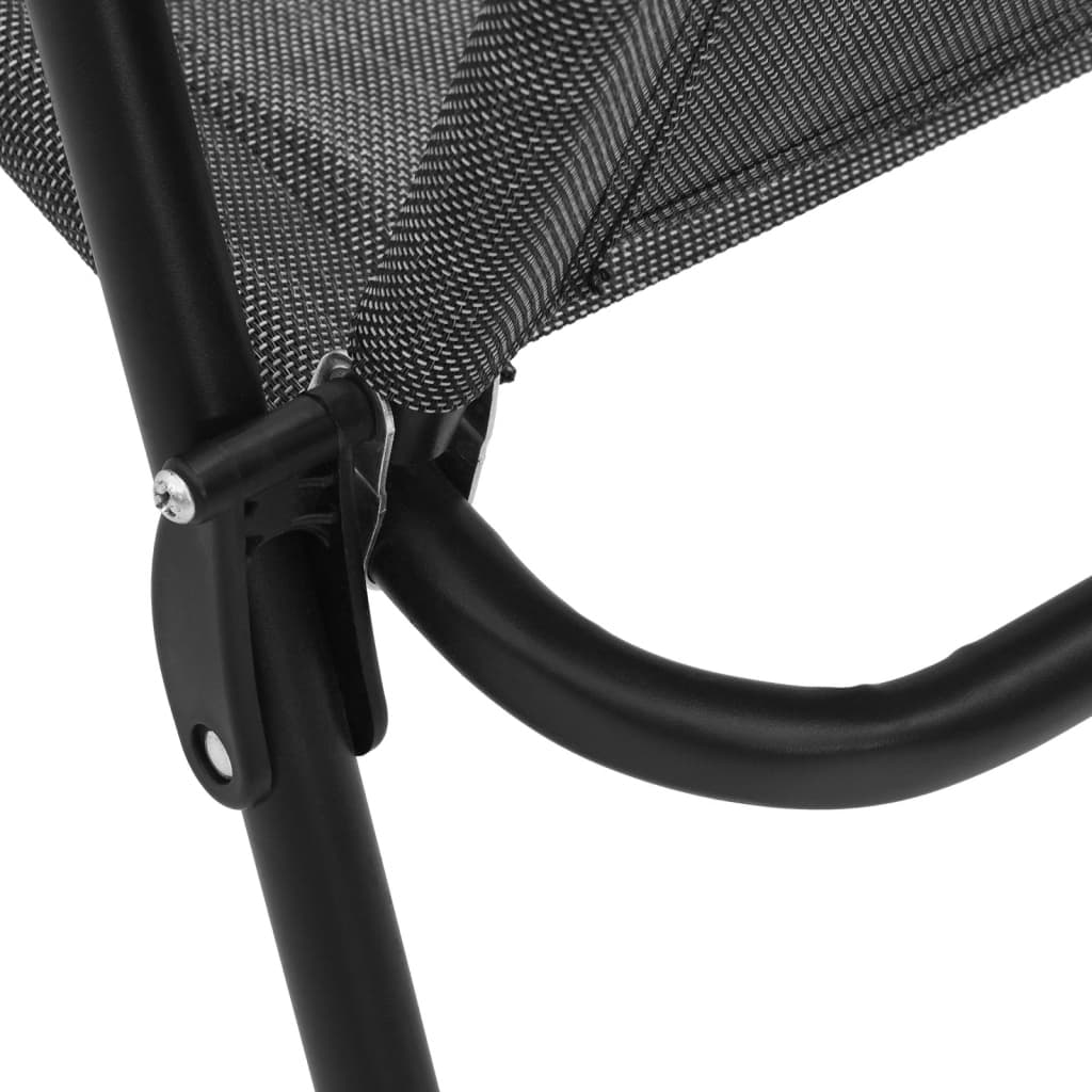 Cadeiras de jardim dobráveis 4 pcs aço/textilene cinza mesclado - Image 10