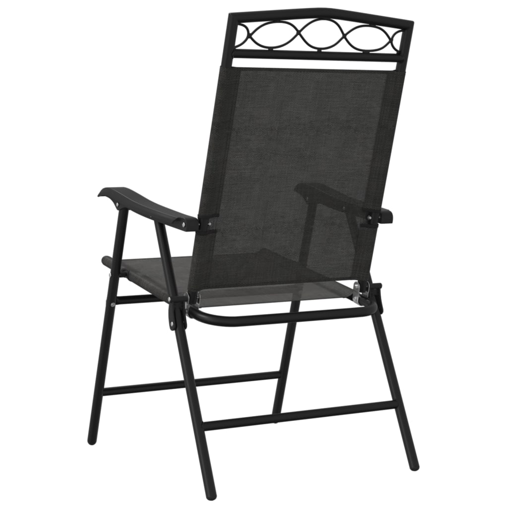 Cadeiras de jardim dobráveis 8 pcs aço/textilene cinza mesclado - Image 6