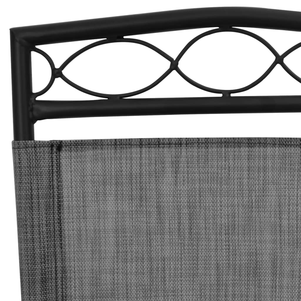 Cadeiras de jardim dobráveis 8 pcs aço/textilene cinza mesclado - Image 9