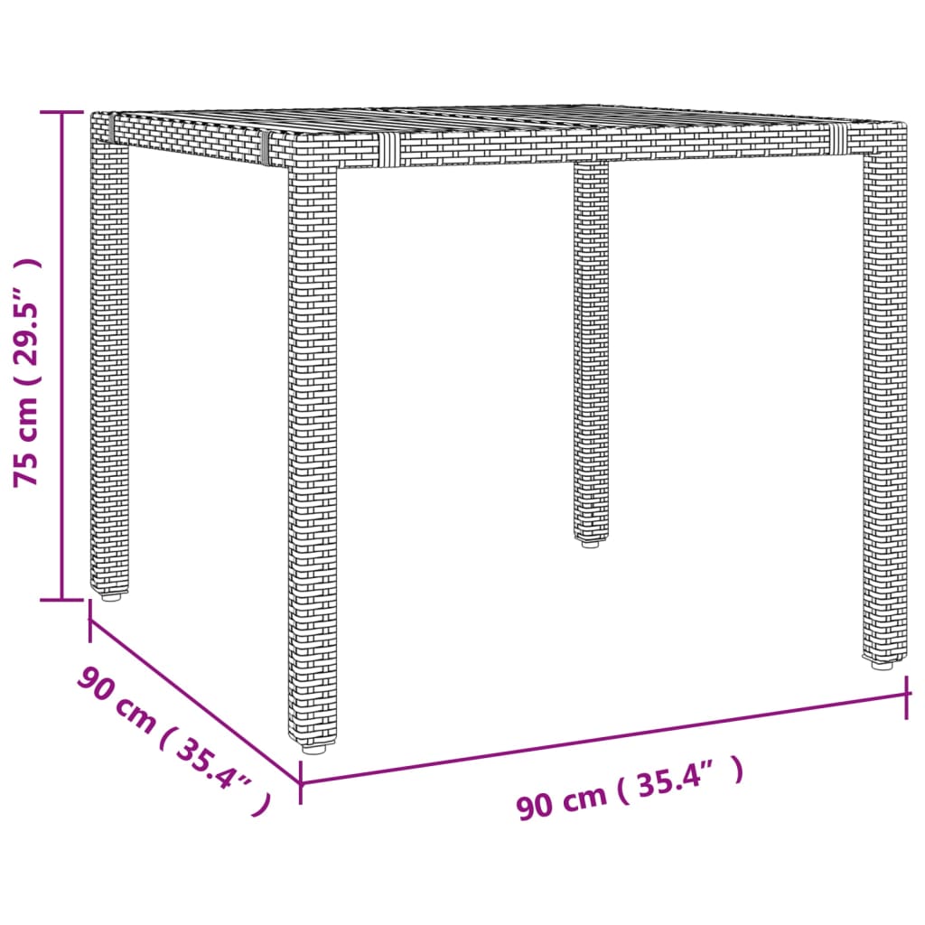 5 pcs conjunto de jantar p/ jardim c/ almofadões vime PE preto - Image 9