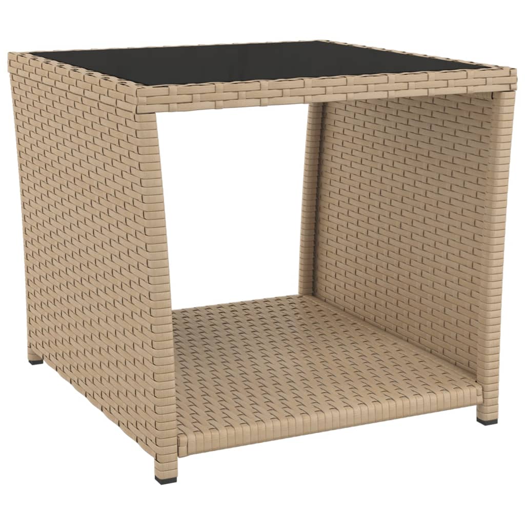 3 pcs conjunto lounge para jardim vime PE e aço bege - Image 4
