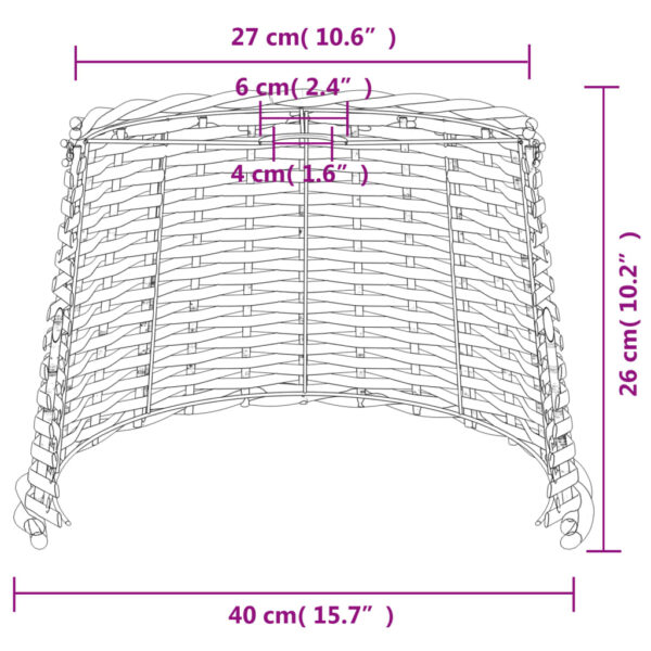 Abajur de teto Ø40x26 cm vime castanho - Image 6
