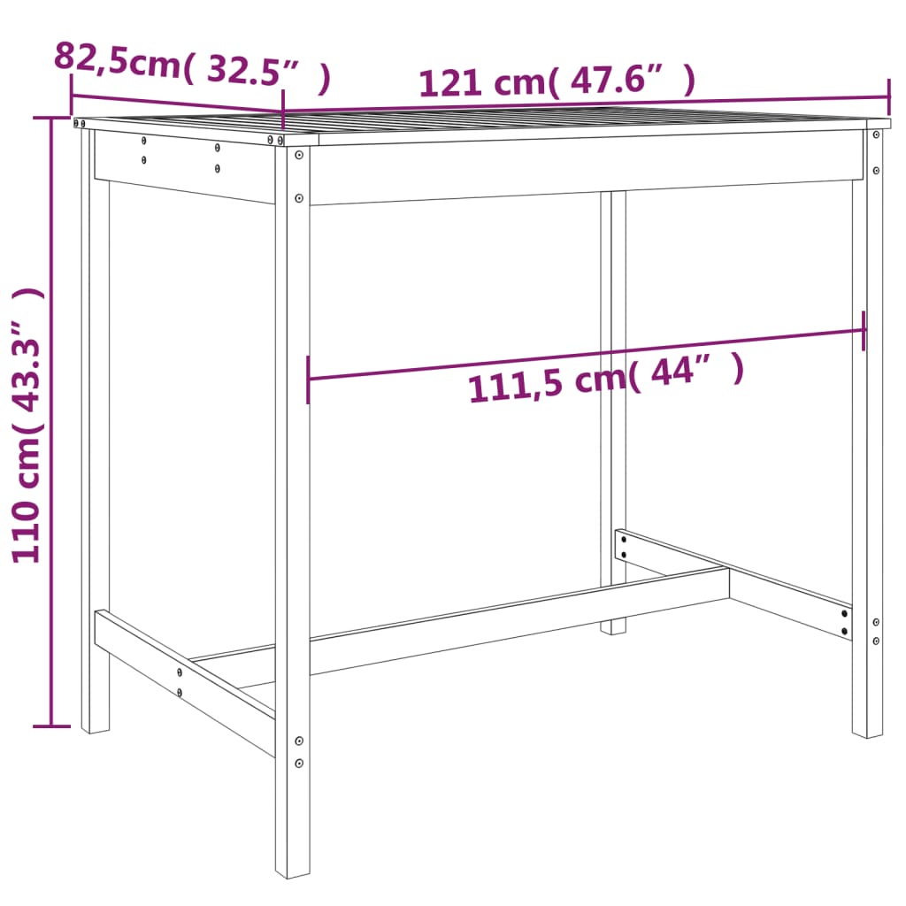 5 pcs conjunto de bar para jardim madeira de douglas maciça - Image 8