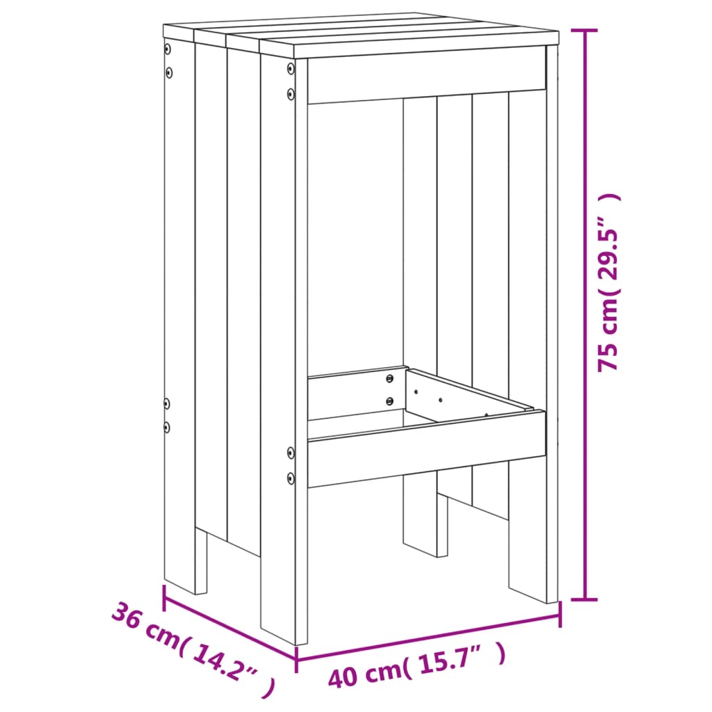 5 pcs conjunto de bar para jardim madeira de douglas maciça - Image 9