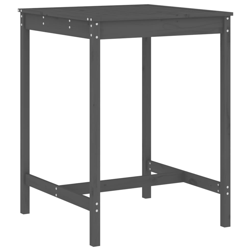 3 pcs conjunto de bar para jardim pinho maciço cinzento - Image 5