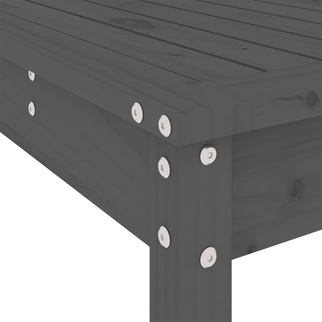 3 pcs conjunto de bar para jardim pinho maciço cinzento - Image 6
