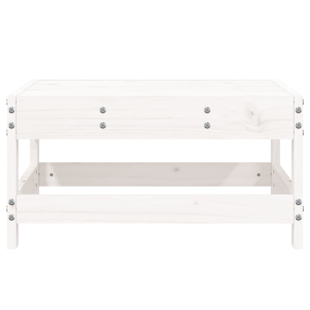 Apoio de pés para jardim madeira de pinho maciça branco - Image 2