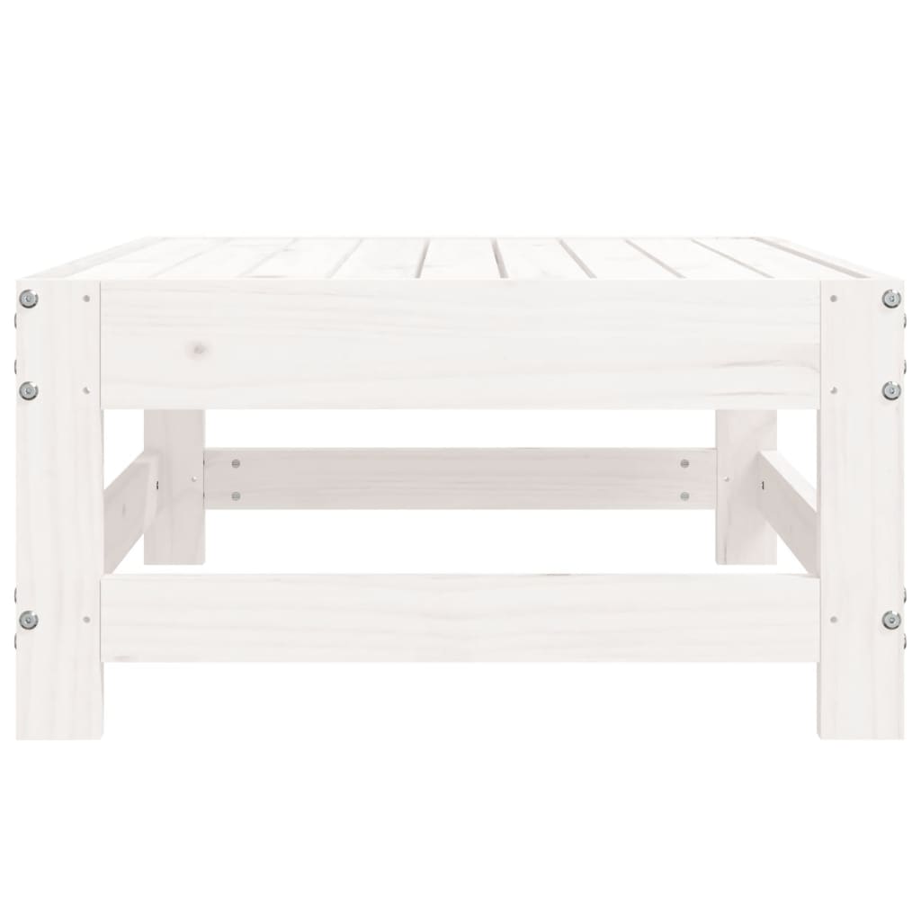 Apoio de pés para jardim madeira de pinho maciça branco - Image 3