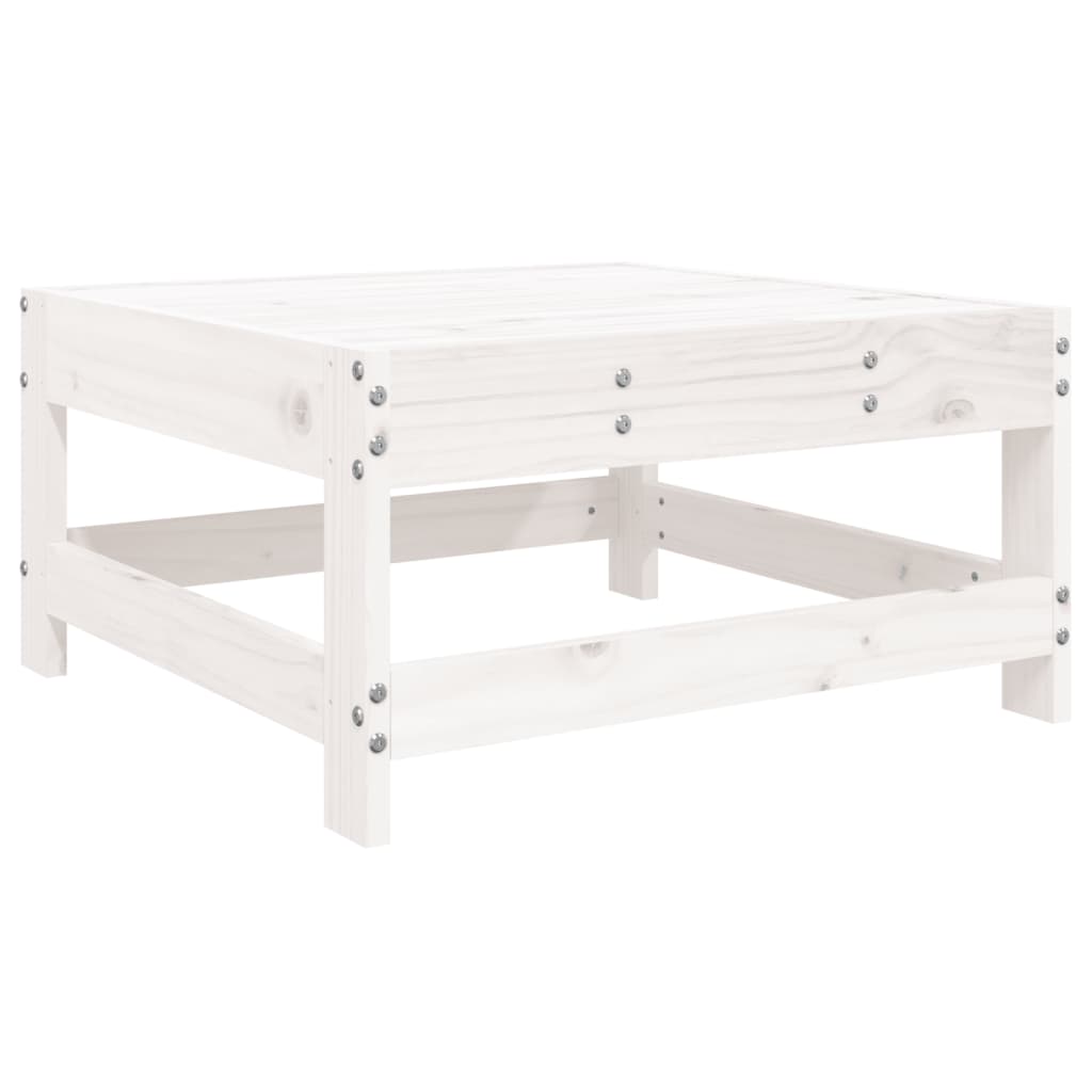 Apoio de pés para jardim madeira de pinho maciça branco - Image 4