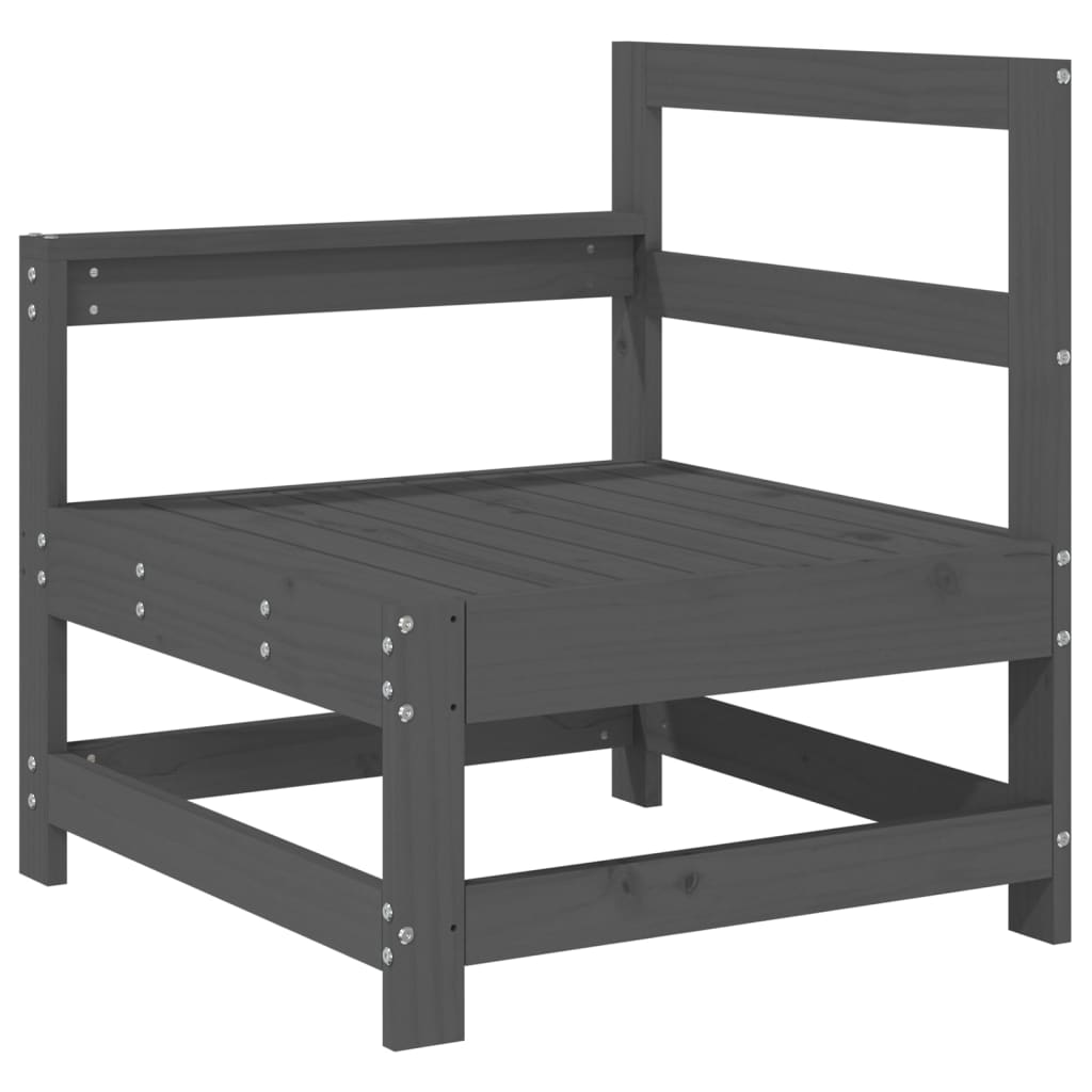 Sofás de canto para jardim 2 pcs madeira de pinho maciça cinza - Image 2