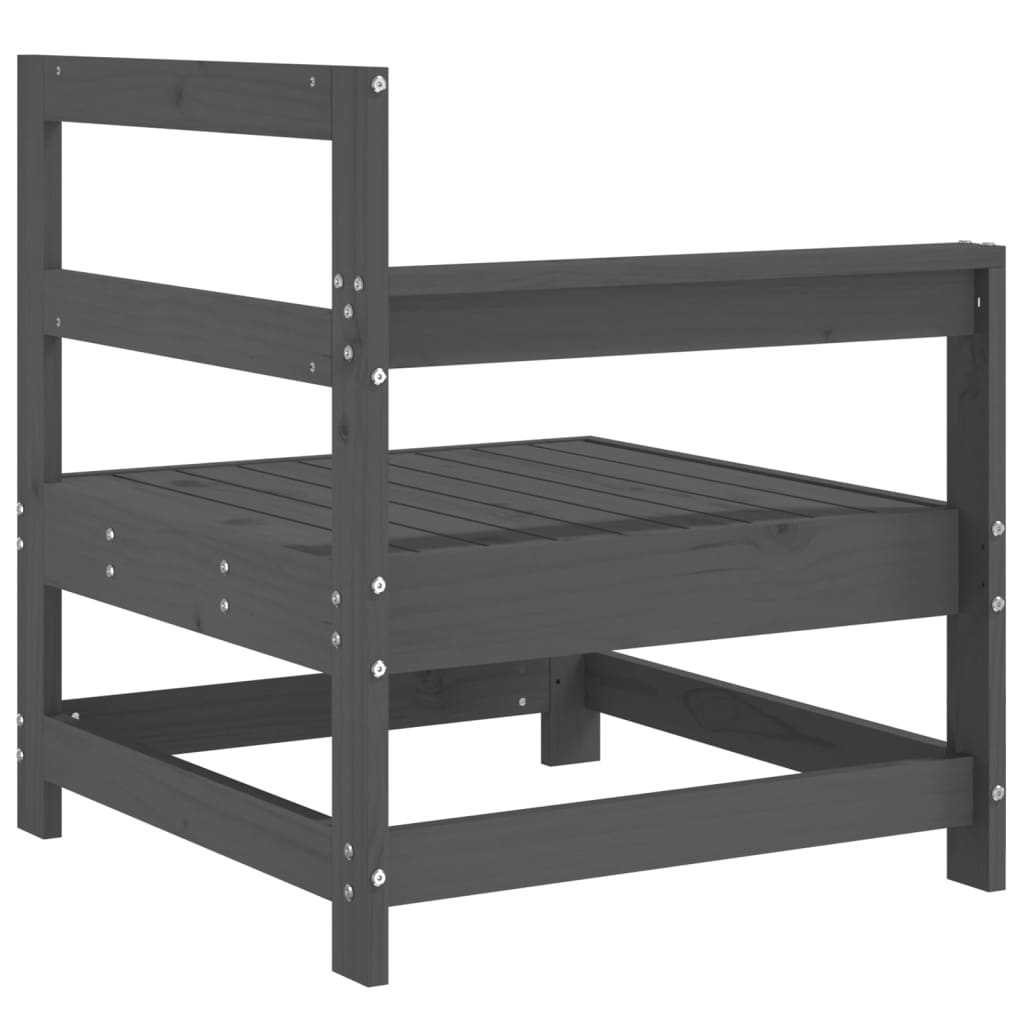 Sofás de canto para jardim 2 pcs madeira de pinho maciça cinza - Image 5