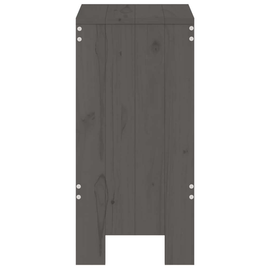 Bancos de bar 2 pcs 40x36x75 cm madeira de pinho maciça cinza - Image 4