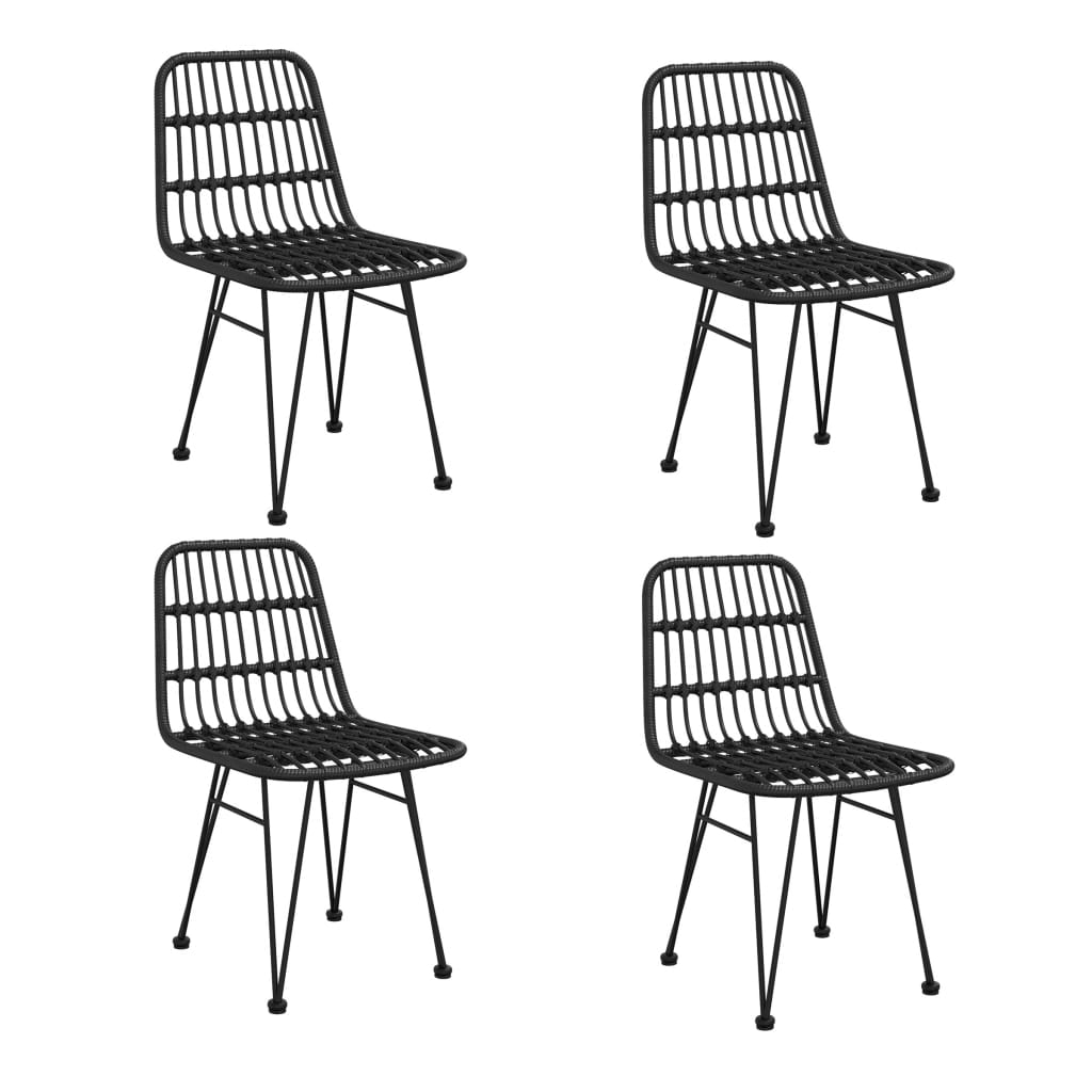 5 pcs conjunto de jantar p/ jardim vime PE preto - Image 3
