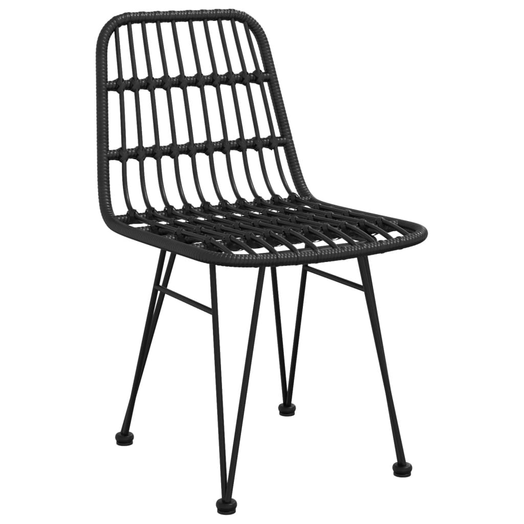 5 pcs conjunto de jantar p/ jardim vime PE preto - Image 4