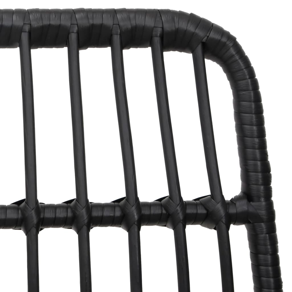 5 pcs conjunto de jantar p/ jardim vime PE preto - Image 5