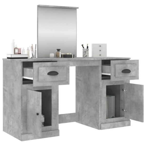 Toucador com espelho 130x50x132,5 cm cinzento cimento - Image 4