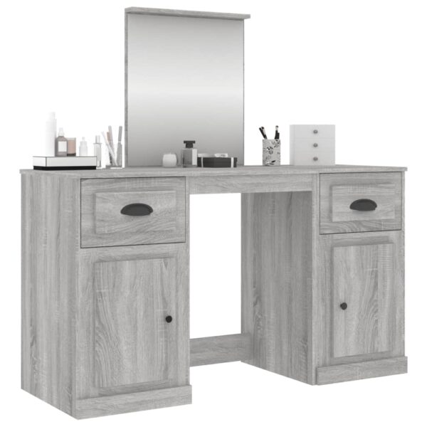Toucador com espelho 130x50x132,5 cm cinzento sonoma - Image 3