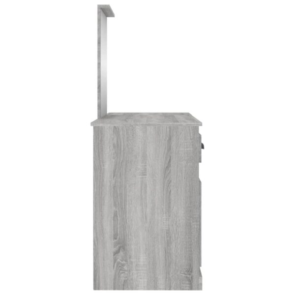 Toucador com espelho 130x50x132,5 cm cinzento sonoma - Image 6