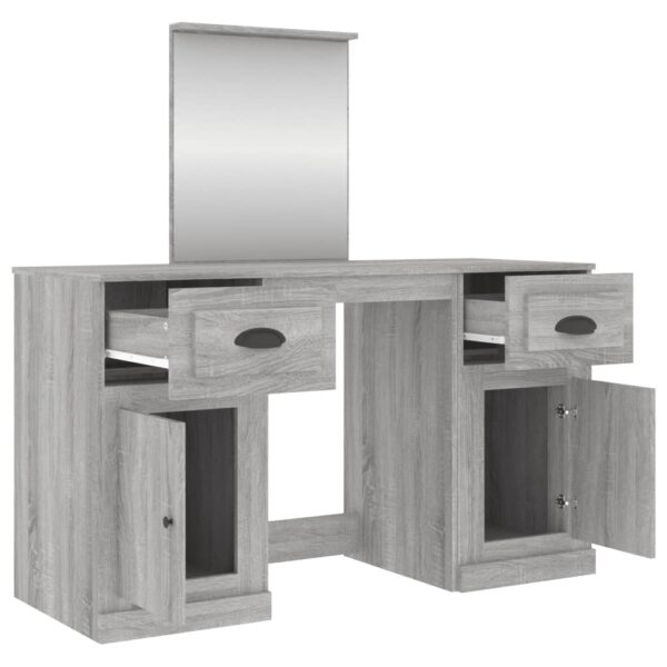 Toucador com espelho 130x50x132,5 cm cinzento sonoma - Image 7