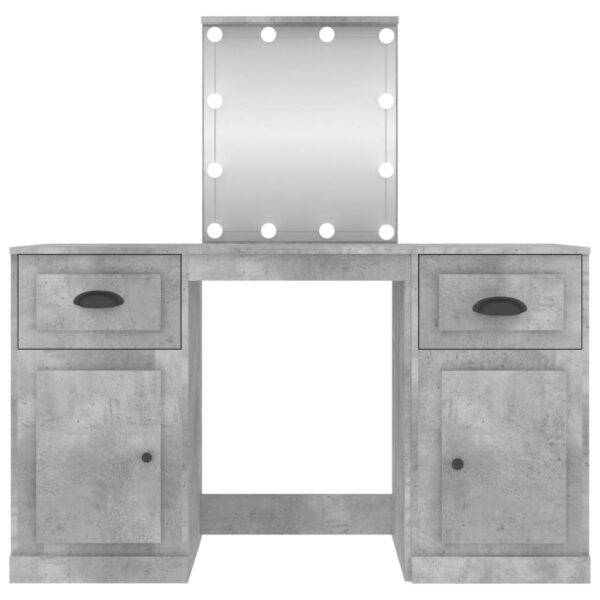 Toucador com luzes LED 130x50x132,5 cm cinzento cimento - Image 5