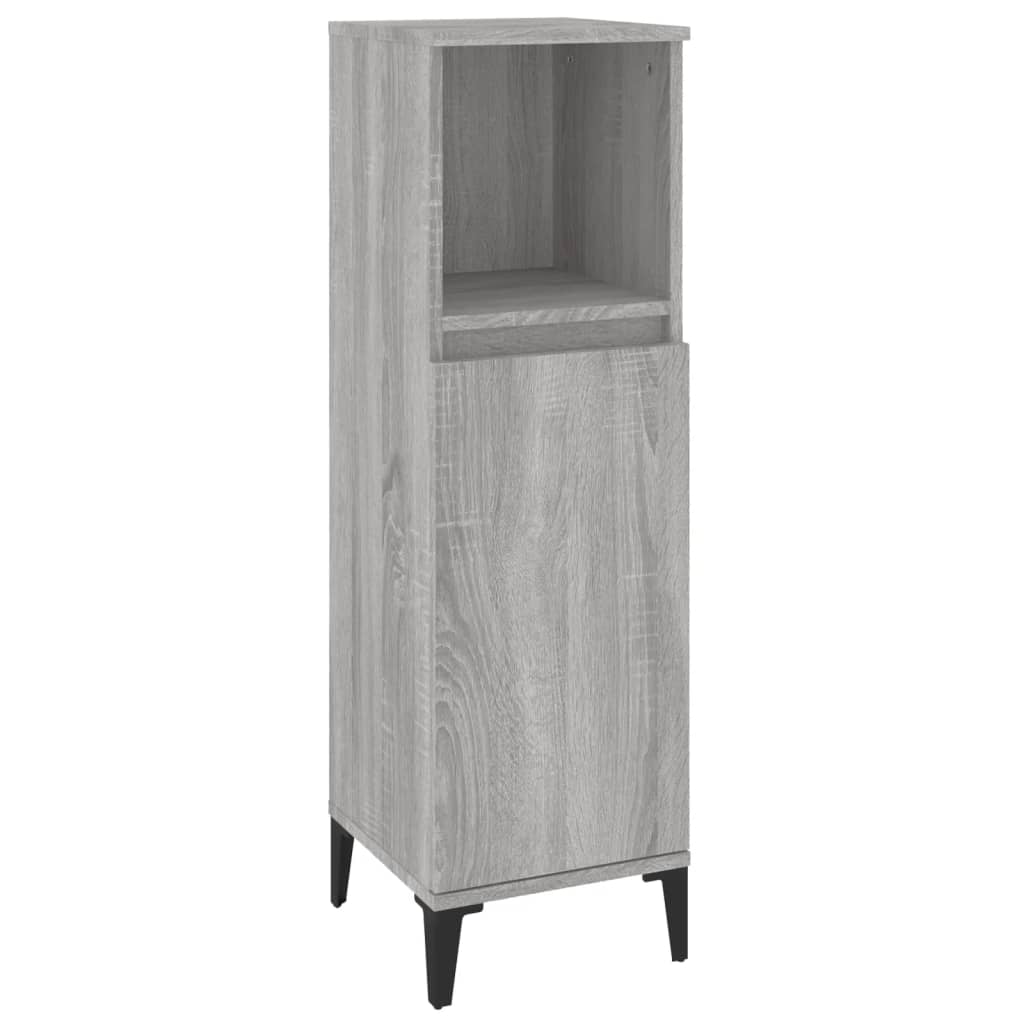 3 pcs Conjunto móveis casa de banho madeira proc. cinza sonoma - Image 6