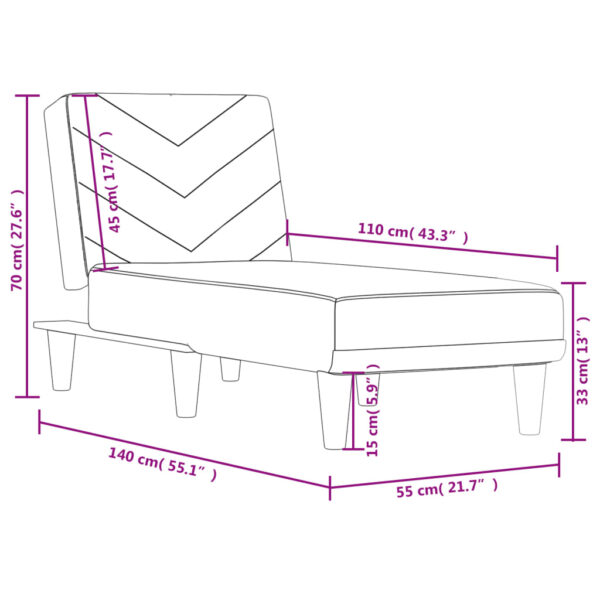 Chaise longue tecido preto - Image 8